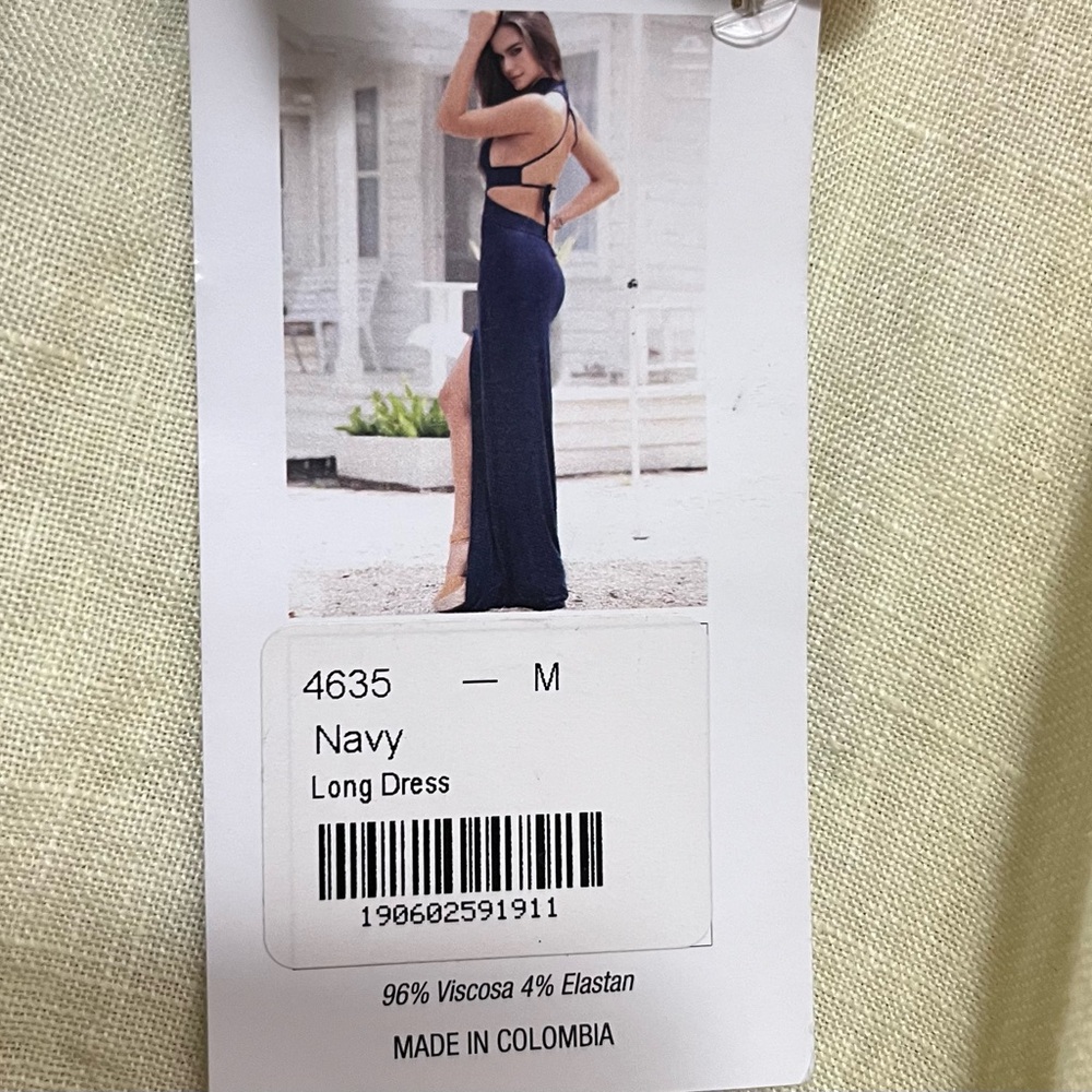 Mapale Navy Maxi Dress Vacation Resort Beach Cruise Sexy Size Medium NWT - Picture 7 of 9